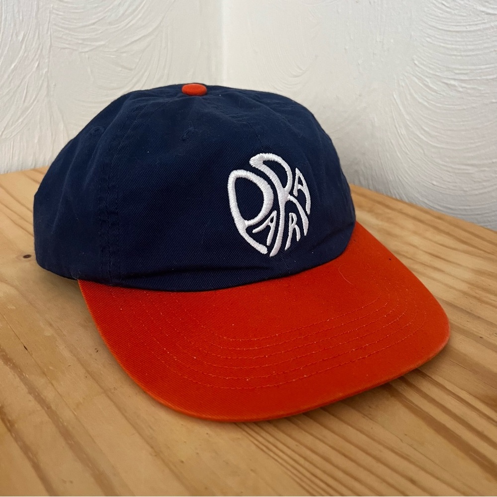 by Parra Circle Tweak Logo 6 Panel SnapBack Hat Navy/Orange NWOT